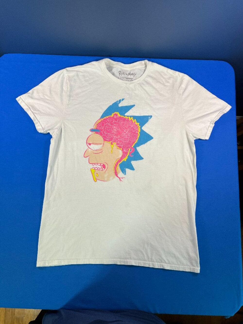 Loot Crate Exclusive Rick’s Brain White Graphic T-Shirt Size Large